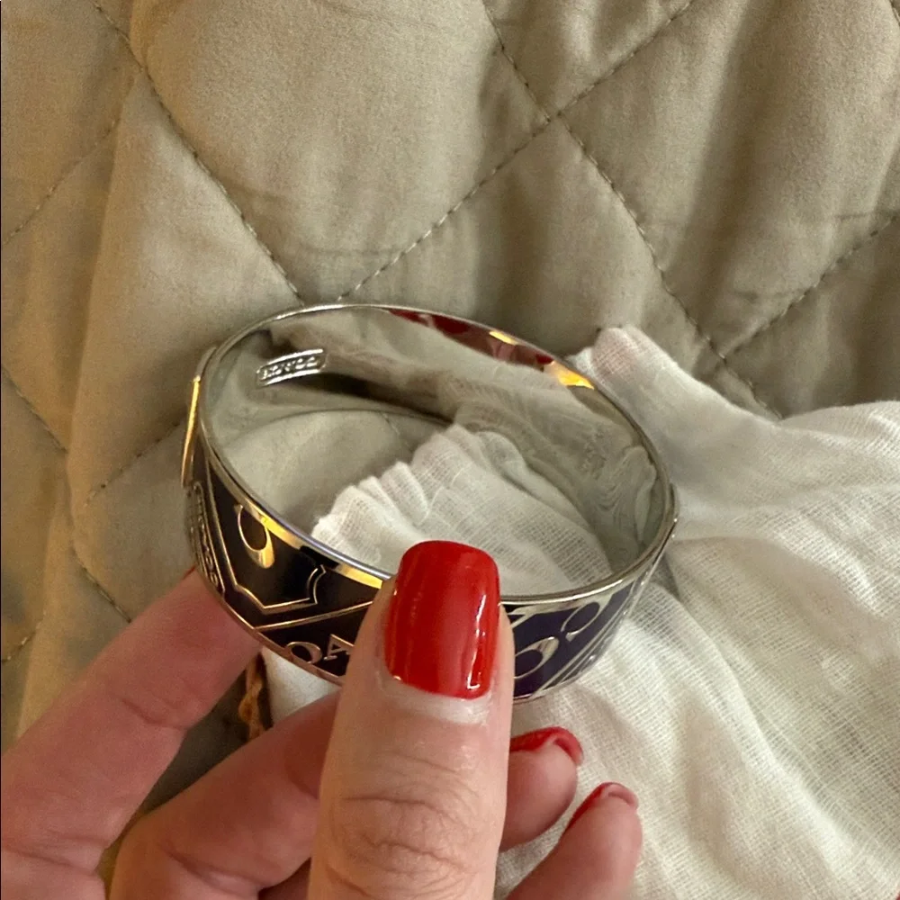 Coach Women's Purple and Silver Logo Bracelet - Picture 4 of 4